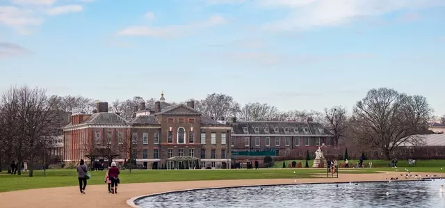 View across Round pond to Kensington Palace